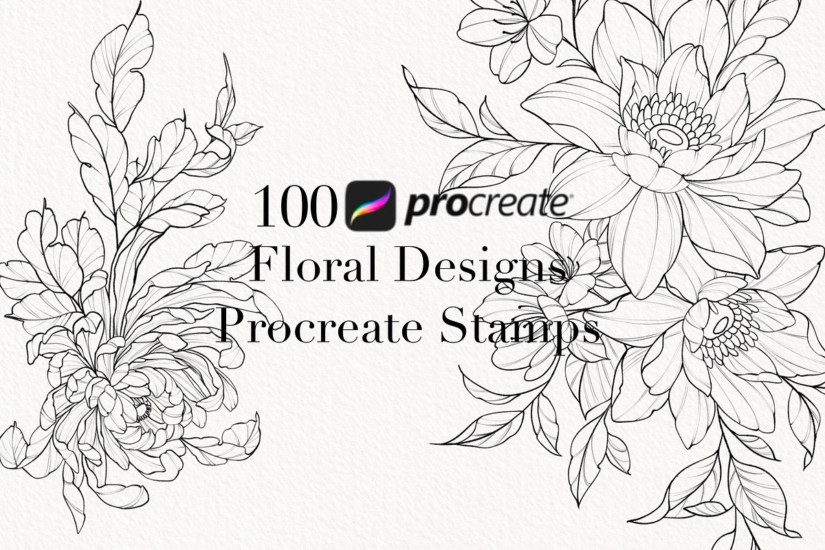 Procreate flower stamp, a Brush Add-On by AnnaPolitmerskaja (Photo 1 of 4)