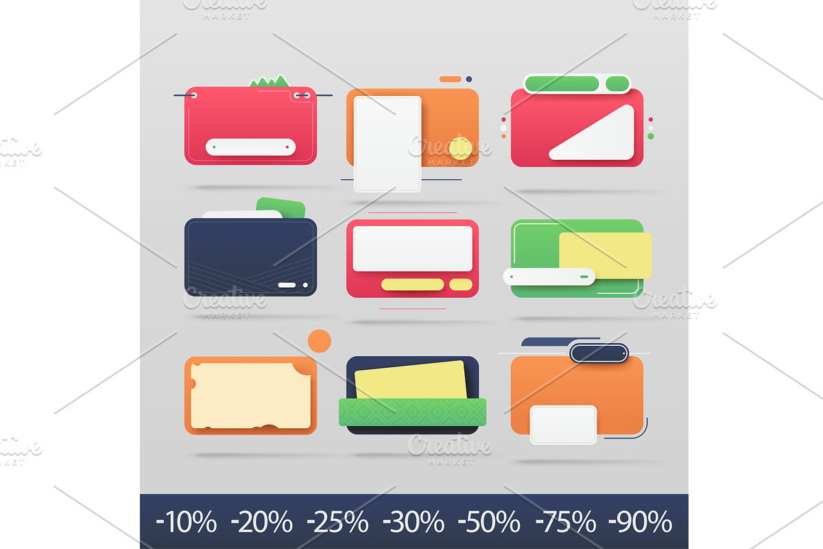 Discount labels and price tags UI, an Object Illustration by IfH