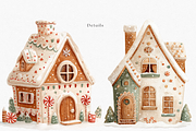 Watercolor Retro Gingerbread House, a Decorative Illustration by ThaismotaCreativeCo (Thumbnail 4 of 10)