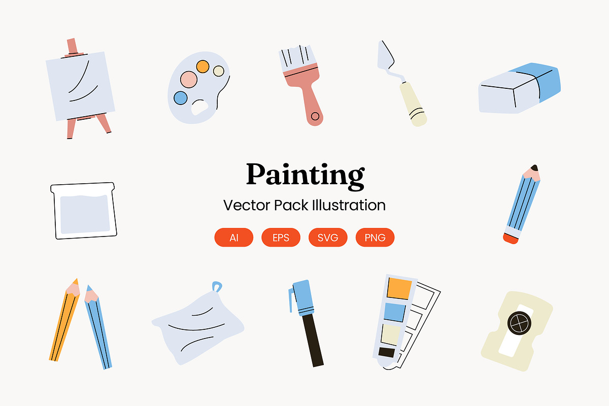 Painting Illustration Collection, a Graphic by Rahardi Creative