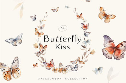 Butterfly Kiss - Bohemian Watercolor, an Object Illustration by anastasiia.sipka