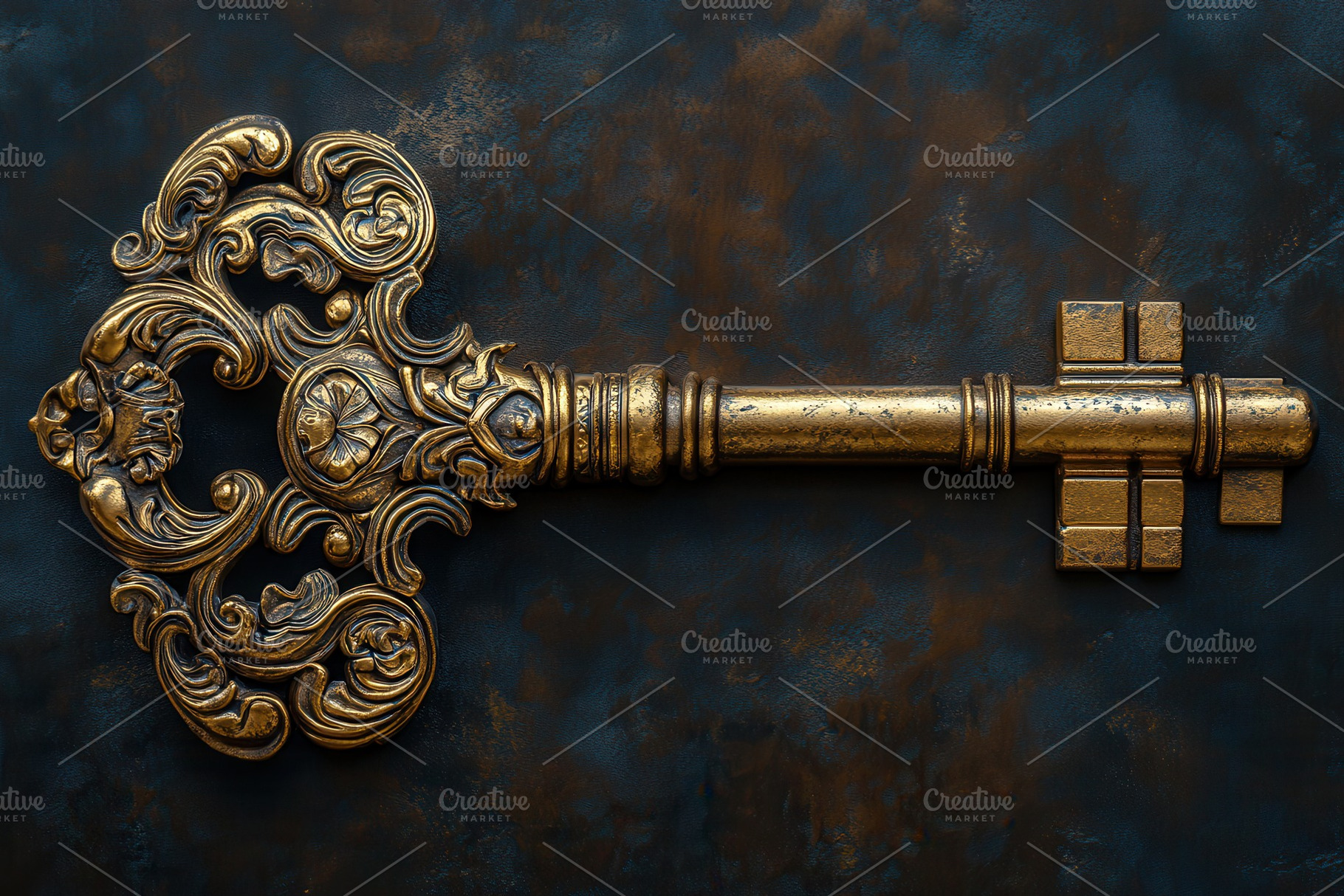 Ornate antique key with intricate de, a Photo by Tanuart