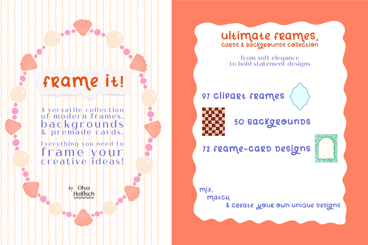 Playful Frames & Backgrounds, an Object Graphic by Olya Haifisch (Photo 2 of 12)