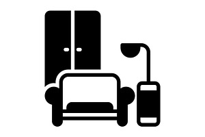 Furnishings living room solid icon, a Solid Icon by Creative priyanka