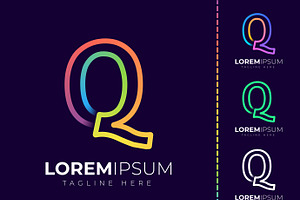 Initial letter q logo design