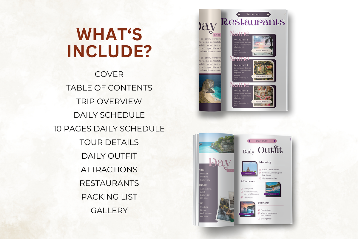 Mobile Travel Itinerary Template, a Templates & Theme by Digital By Nikoleta (Photo 5 of 11)