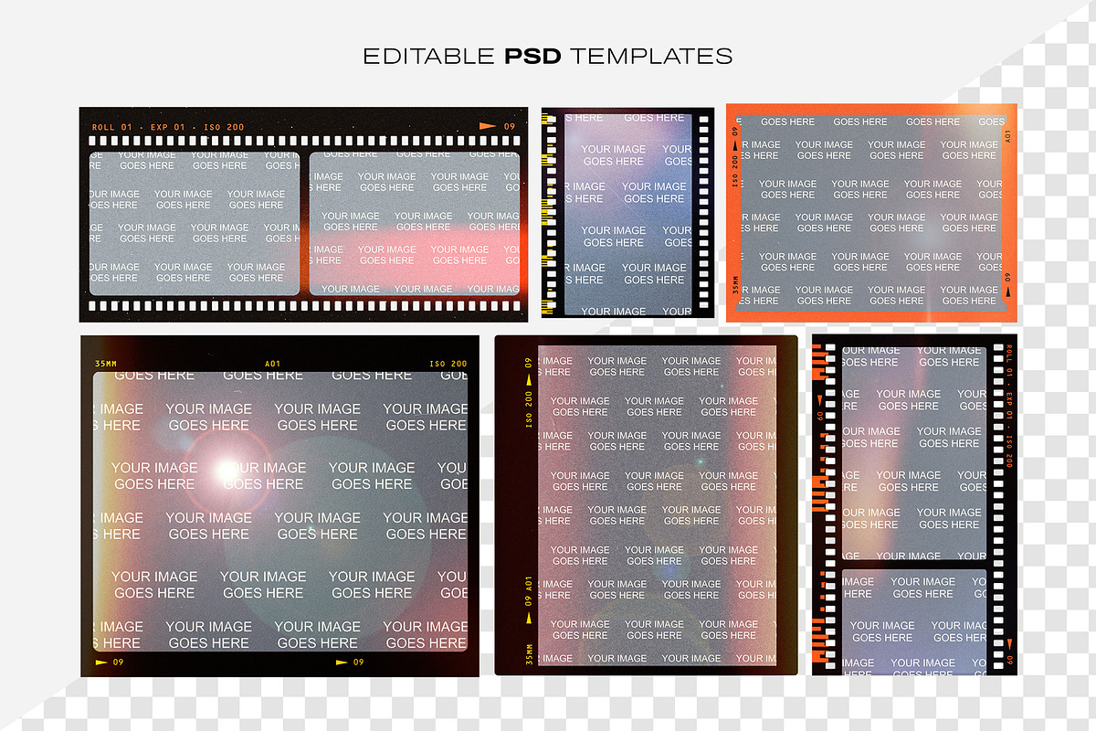 Analog Film Strip Frame Template Set, a Mockup by DesignerCandies (Photo 3 of 13)