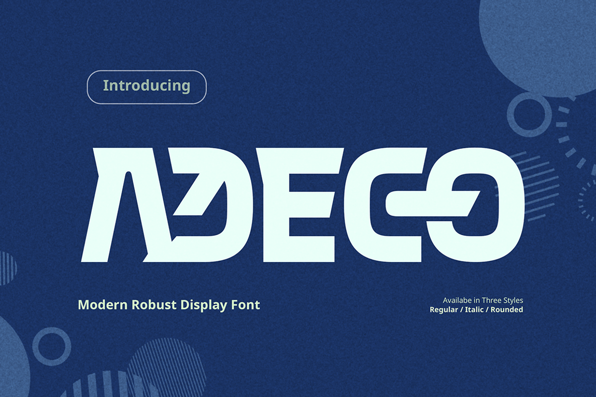 Adeco - Robust Display Font, a Sans Serif Font by Grontype (Photo 1 of 8)