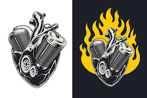 Metal Motor Engine Heart