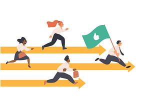 Business competition direction, a Person Illustration by Lemberg Vector
