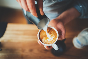 Life begins after coffee containing coffee, barista, and machine
