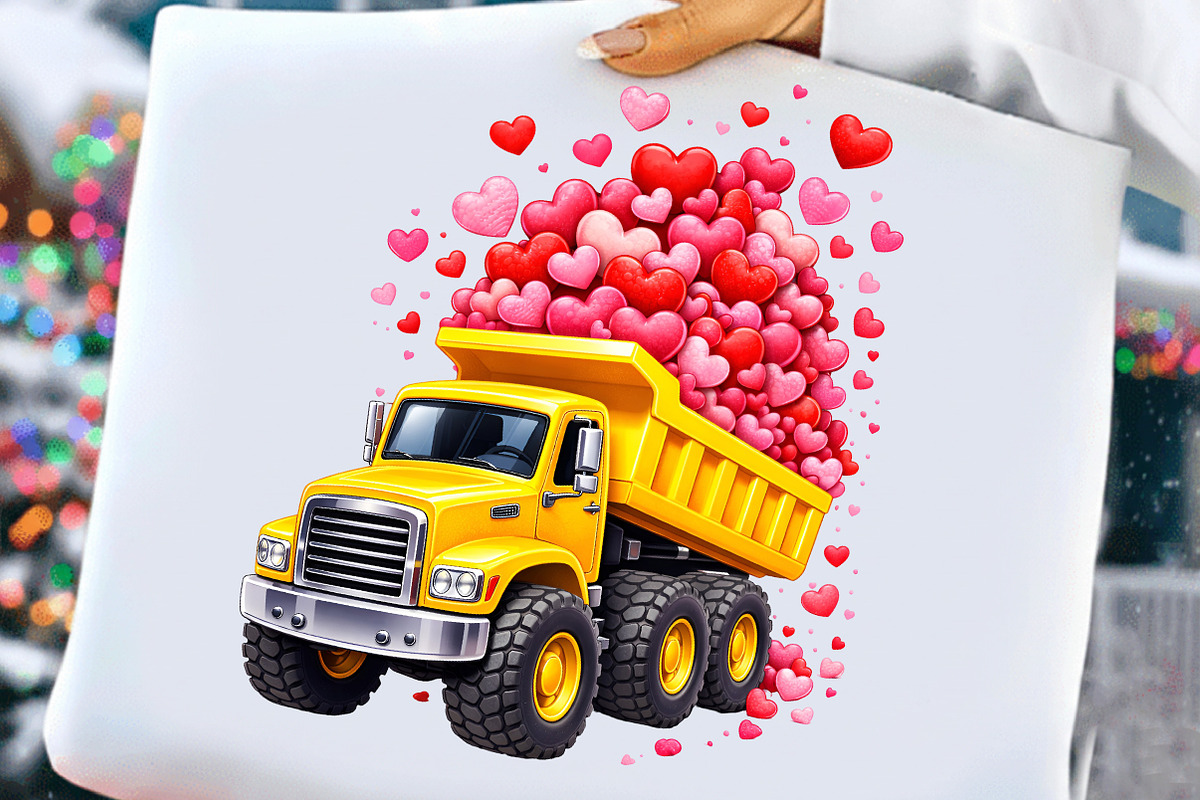 Kids Valentine’s Day Dump Truck PNG, an Illustration by DreamCafeArt (Photo 8 of 8)