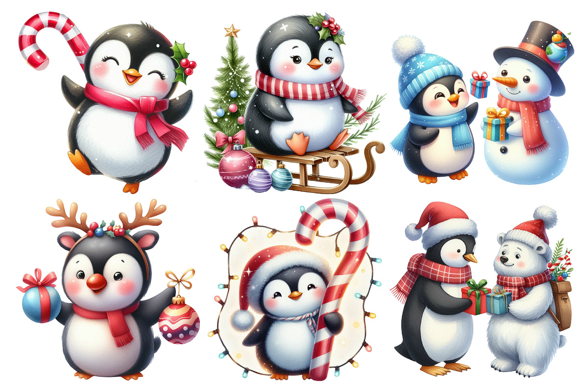Winter Penguin Christmas Penguin, an Illustration by Pixels.Craft (Photo 3 of 7)