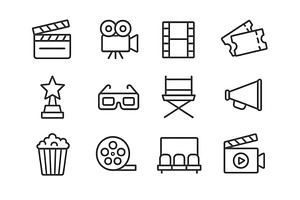 Collection of film-related icons, an Illustration by ZinetroN