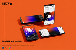 Four Smartphone Screens Mockup, an Android Mockup by Hubzway