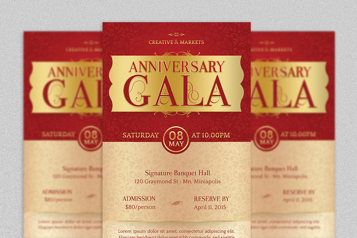 Anniversary Gala Flyer Template, a Flyer Template by Godserv Designs (Photo 1 of 3)