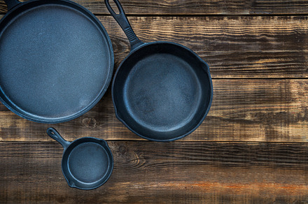 Castiron frying pans stock photo containing cast iron and pan, a Food & Drink Photo by MAnuta