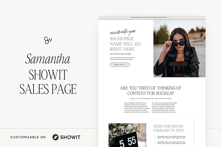 Showit Sales Page Template | Add-On