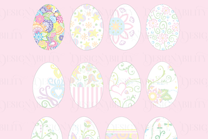 Fancy Easter Eggs Clipart