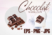 Watercolor Chocolate Vector Set, a Pattern Graphic by Deckar_art (Thumbnail 2 of 4)