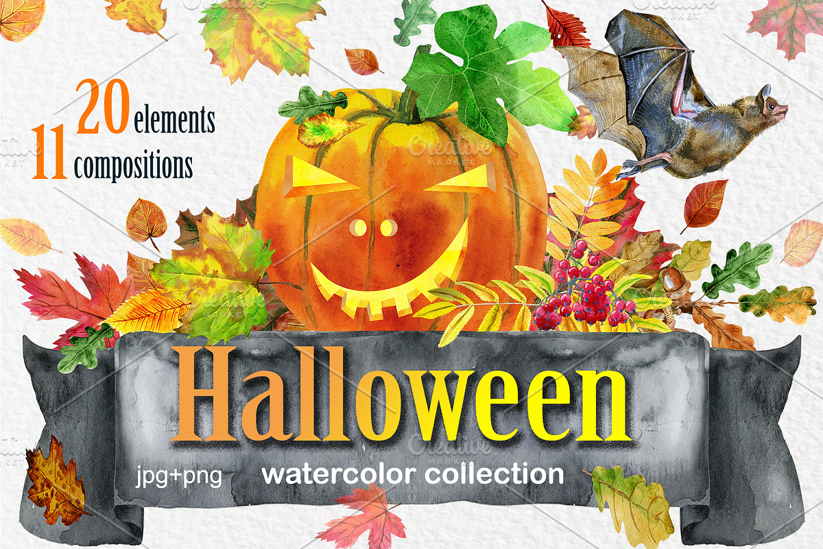 Orange and black Halloween, an Animal Illustration by Watercolor fantasy (Photo 1 of 9)