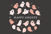 Cute Ghost Clipart PNG Halloween, an Object Graphic by Lucie Sindelkova (Thumbnail 2 of 9)