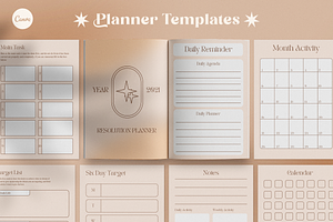 Resolution Planner Canva Templates