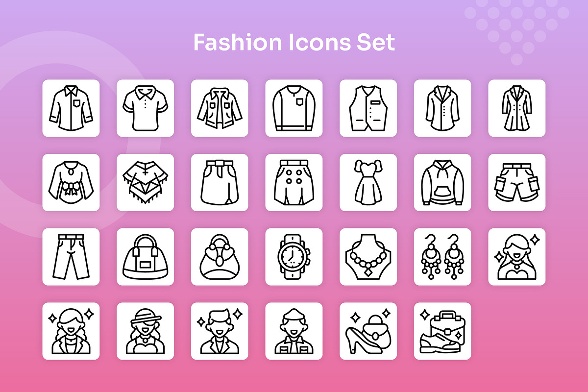 Fashion Icons Set - Line, an Outline Icon by Kmg Design (Photo 2 of 2)