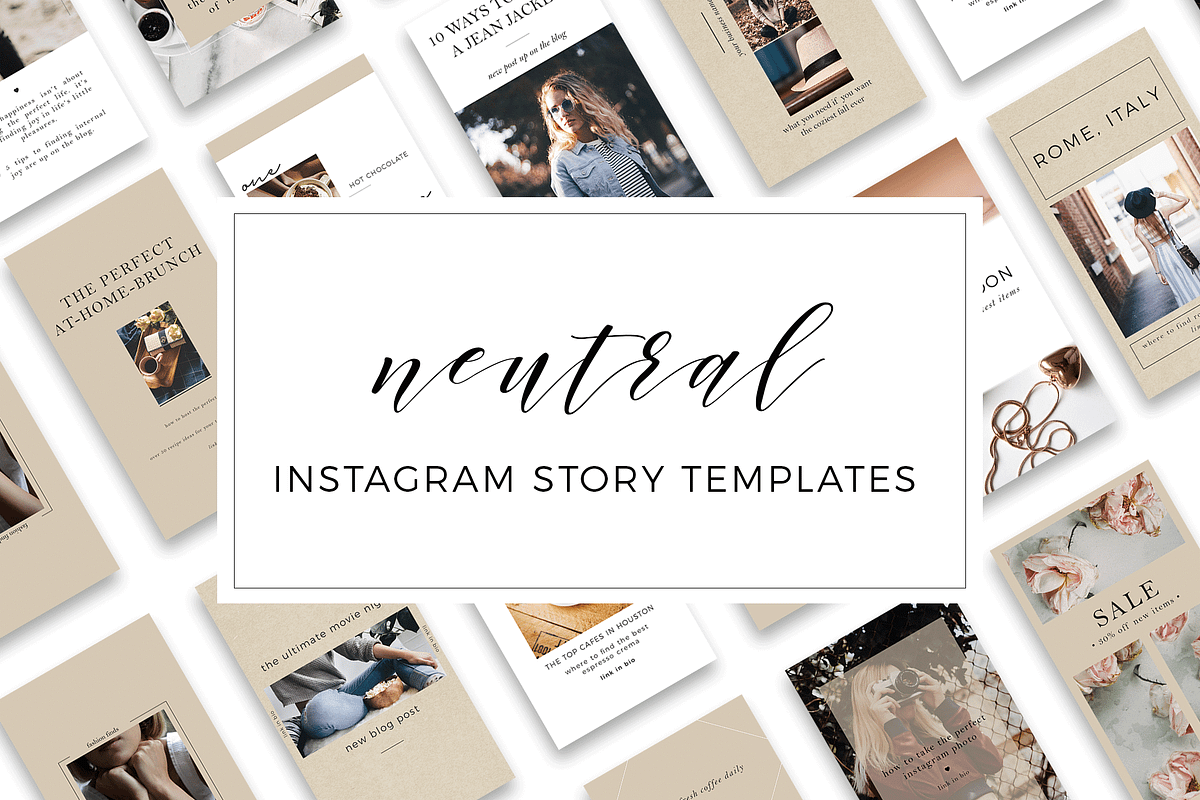 Neutral Instagram Story Templates, a Social Media Template by Dana Nicole Designs (Photo 1 of 5)