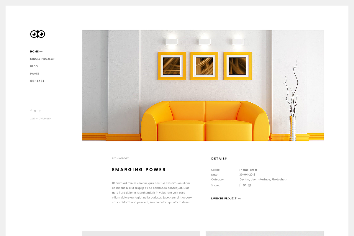 Owlfolio Minimal Portfolio Template, a Websites & App Template by bigpsfan's SHOP (Photo 10 of 16)