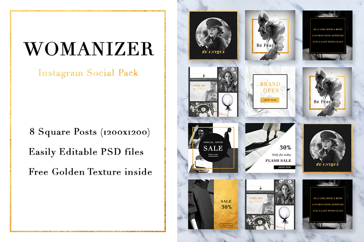 Womanizer Social Media Pack, a Templates & Theme by RedRiver Studio (Photo 1 of 10)