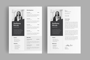 2 Pages Resume Layout Design, a Resume Template by afsar.hossain