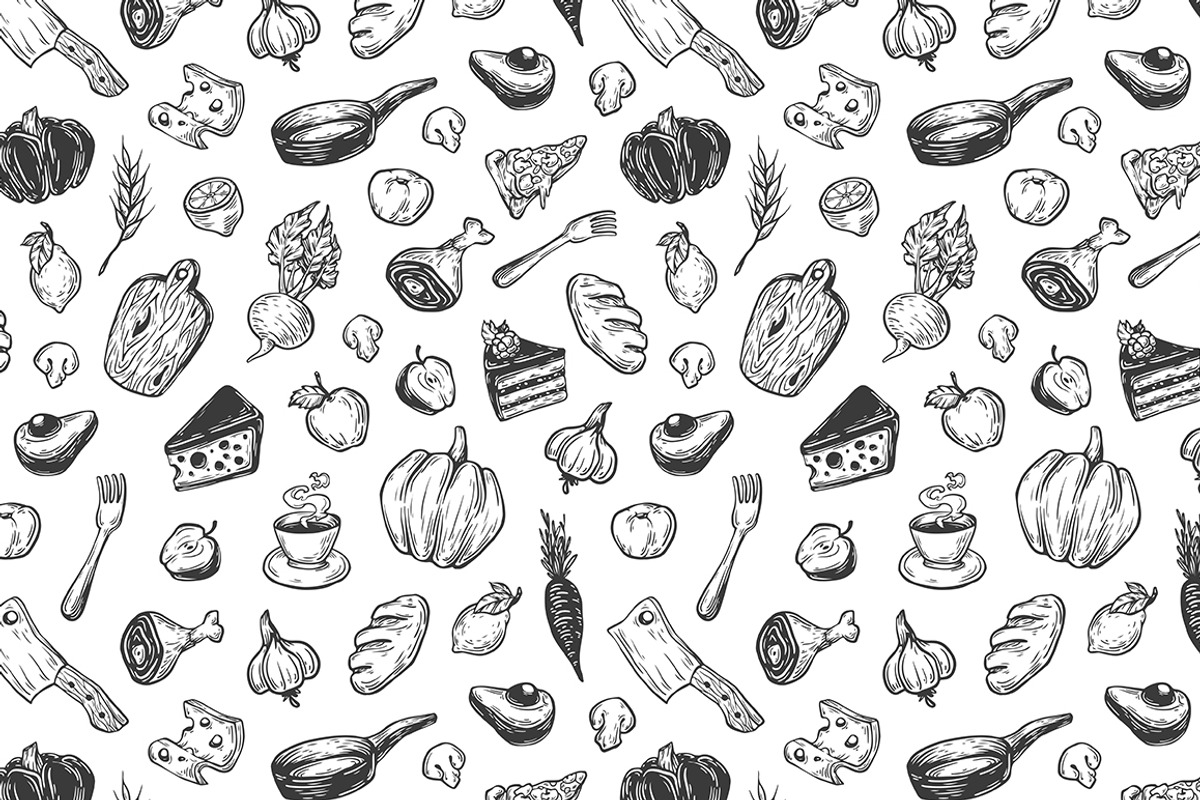 Cooking Time. Kitchen illustrations., a Food Illustration by Olga Olmix (Photo 6 of 8)