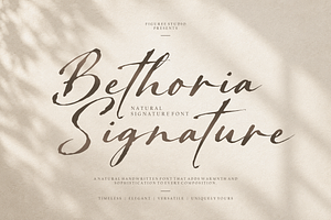 Bethoria - Signature Font, a Handwritten Font by figuree studio