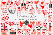 Watercolor Valentines Day Clipart, an Illustration by Designworld (Thumbnail 1 of 4)