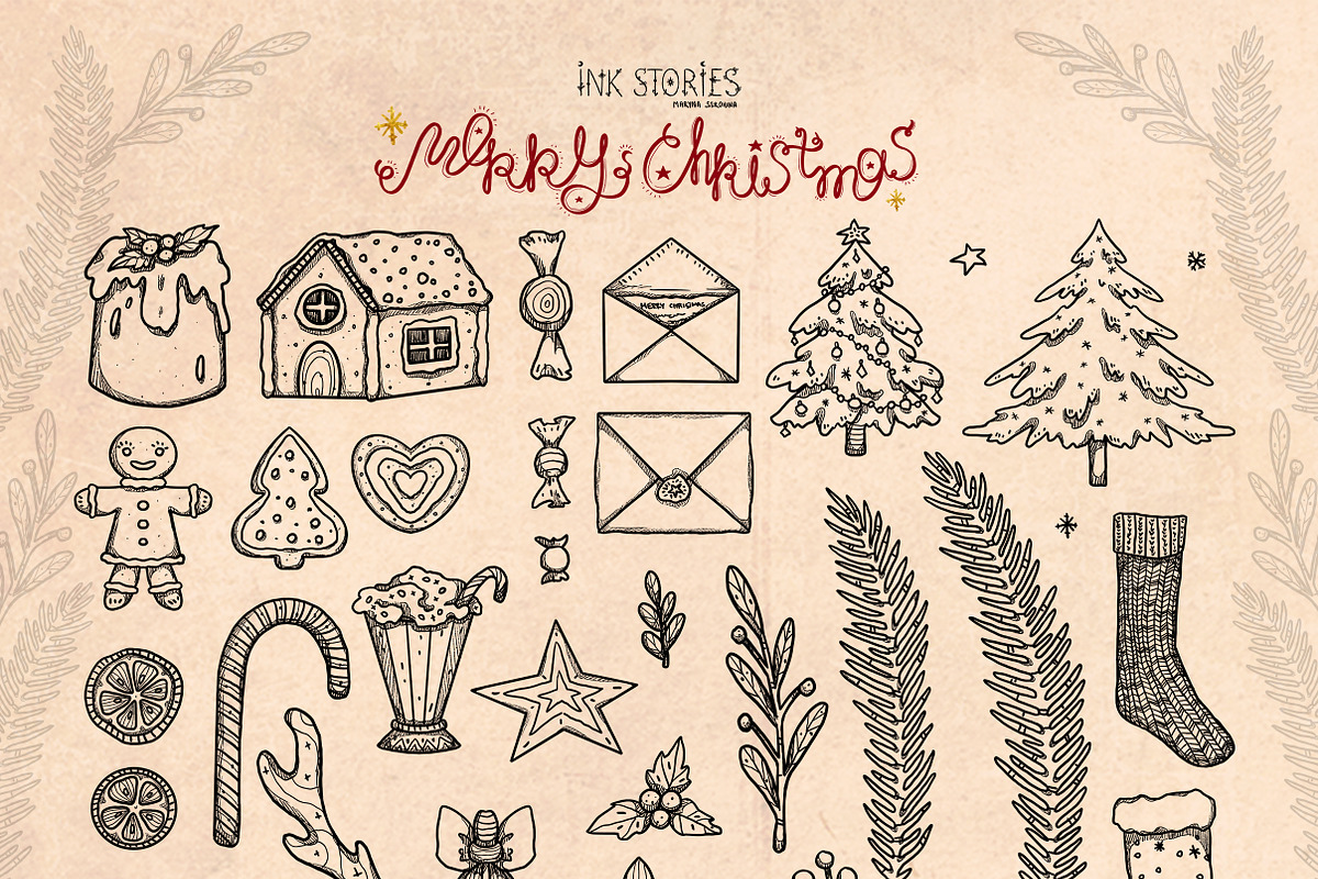 Merry Christmas, a Seasonal Illustration by Ink Stories (Photo 7 of 25)