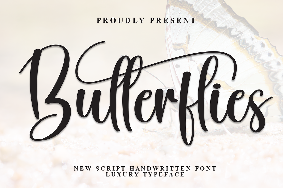Butterflies | Script Font, a Handwritten Font by Scratchones (Photo 1 of 9)