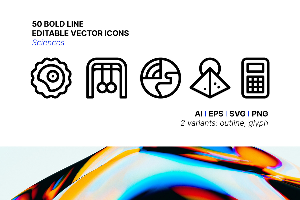 50 Sciences Icons, an Outline Icon by Side Project (Photo 1 of 8)