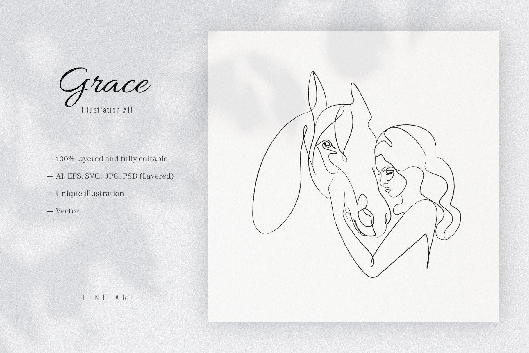 Grace #11. Line Art Illustration, an Animal Illustration by le-genda