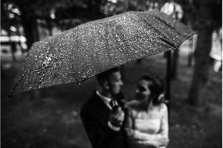 Raindrops on an umbrella in the, a Person Photo by Northern Life