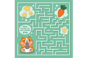 Hamster kids puzzle. Funny little, an Animal Illustration by YummyBuum