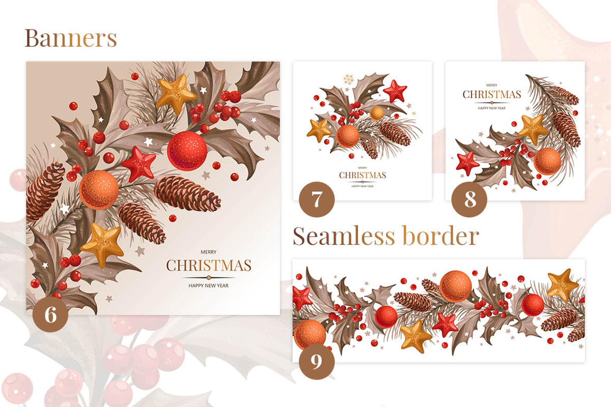 Christmas Set 2, a Background Graphic by Yulia Ogneva (Photo 3 of 7)