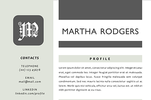 3 In 1 Modern Monogram 2 P Resume