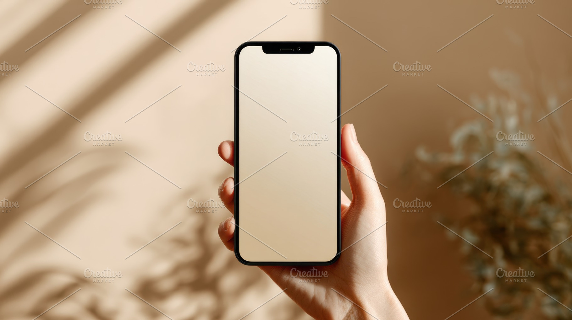 Hand with a blank smartphone, a Photo by Beautiful things