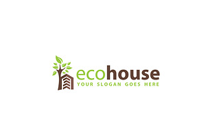 Eco House Logo Template