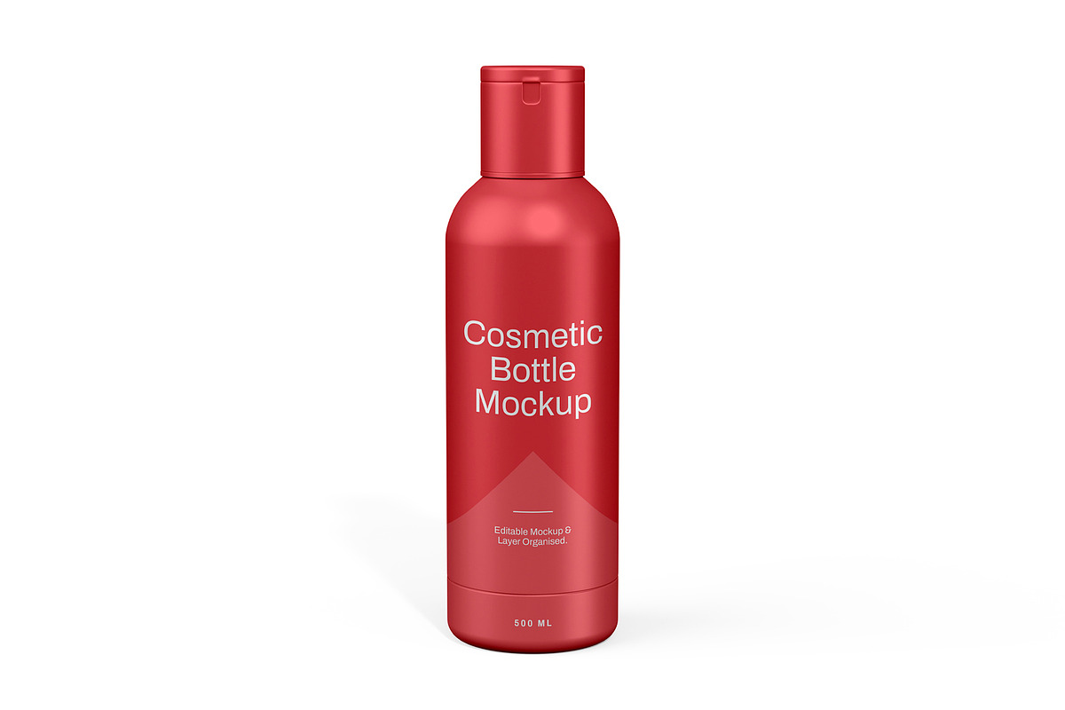 Red Cosmetic Bottle Mockup, a Product Mockup by graphypix (Photo 1 of 4)