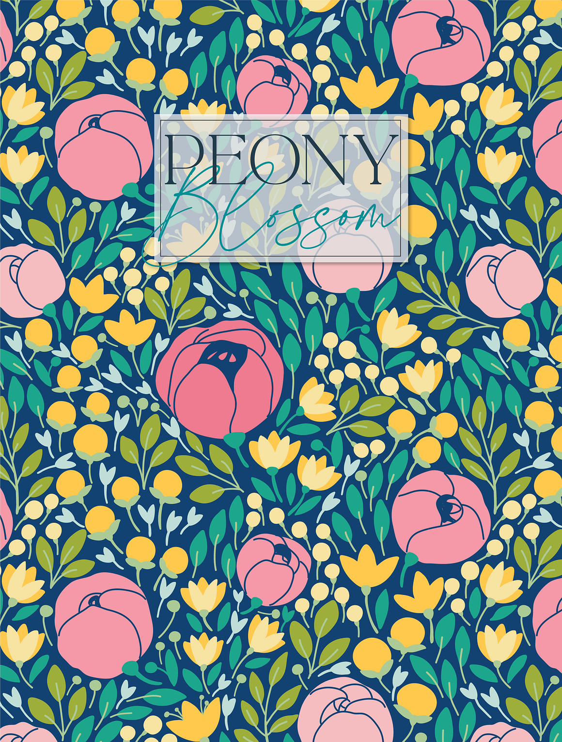 PEONY flower pattern, a Pattern Graphic by Maria Galybina (Photo 1 of 7)