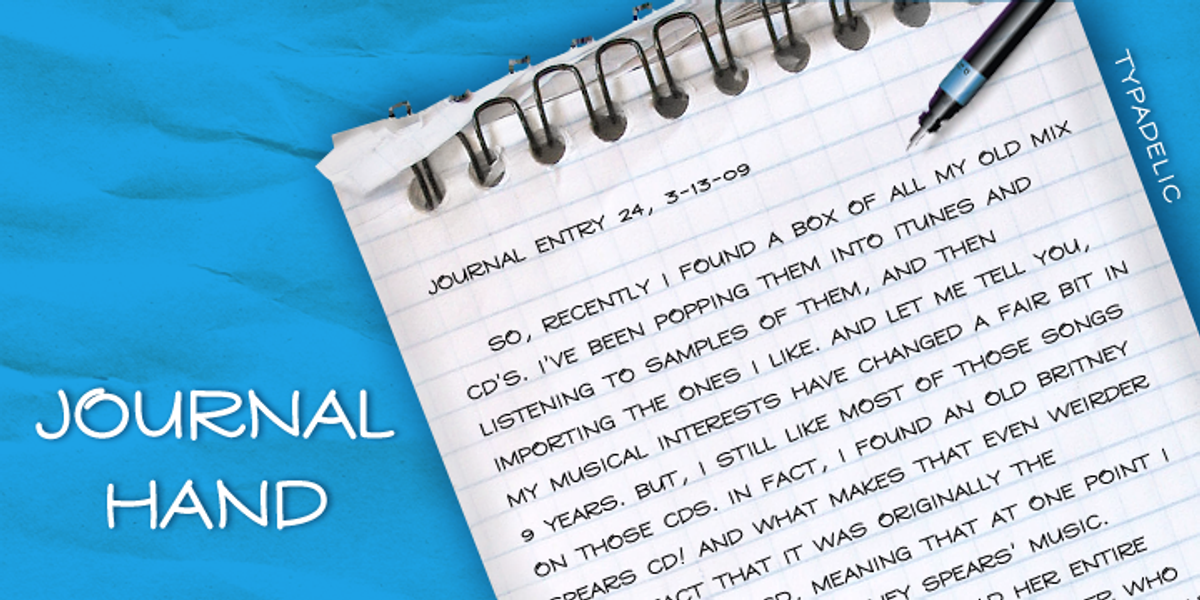 Journal Hand, a Handwritten Font by Typadelic