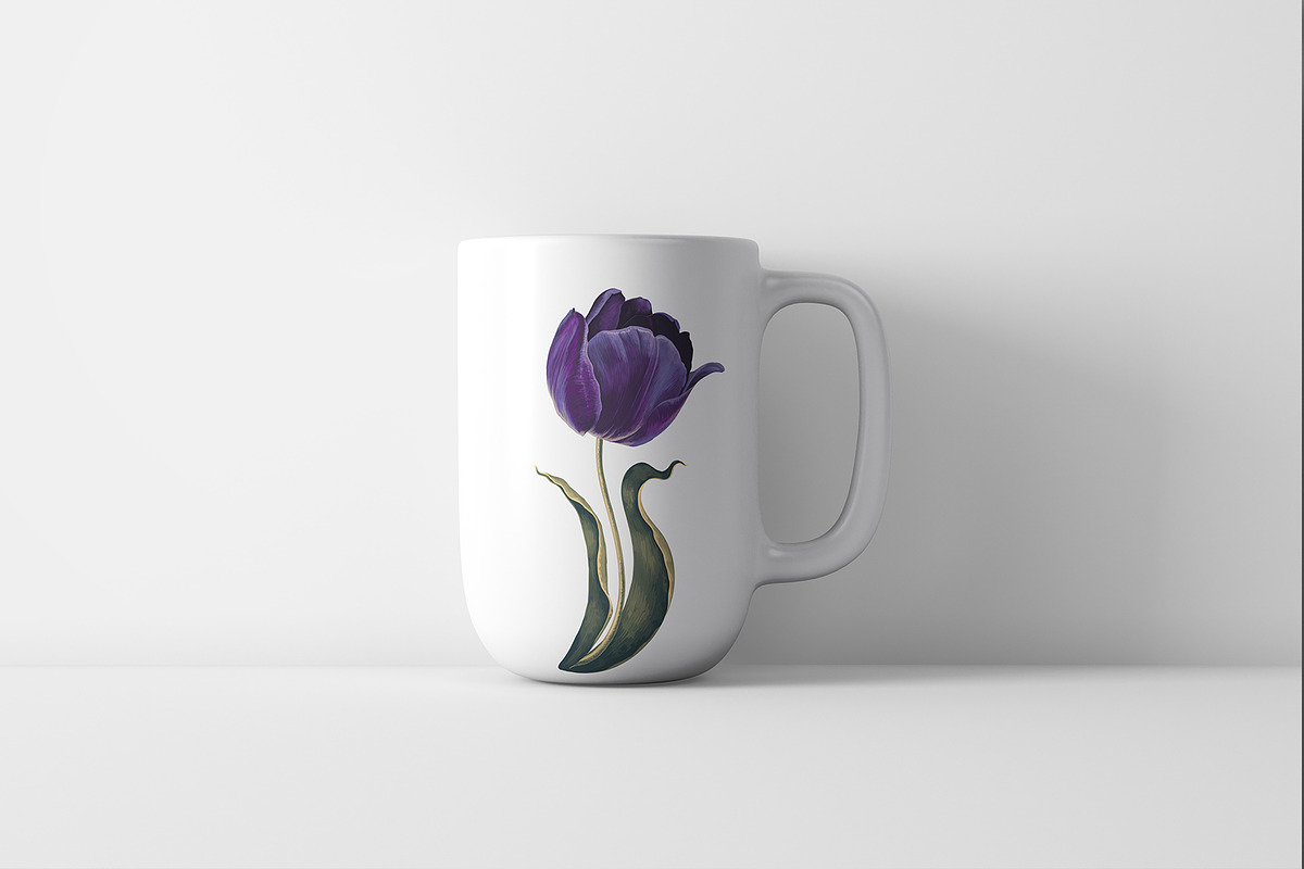 Dark Tulips Vector Set, a Background Graphic by MarynaPetrovska (Photo 4 of 13)