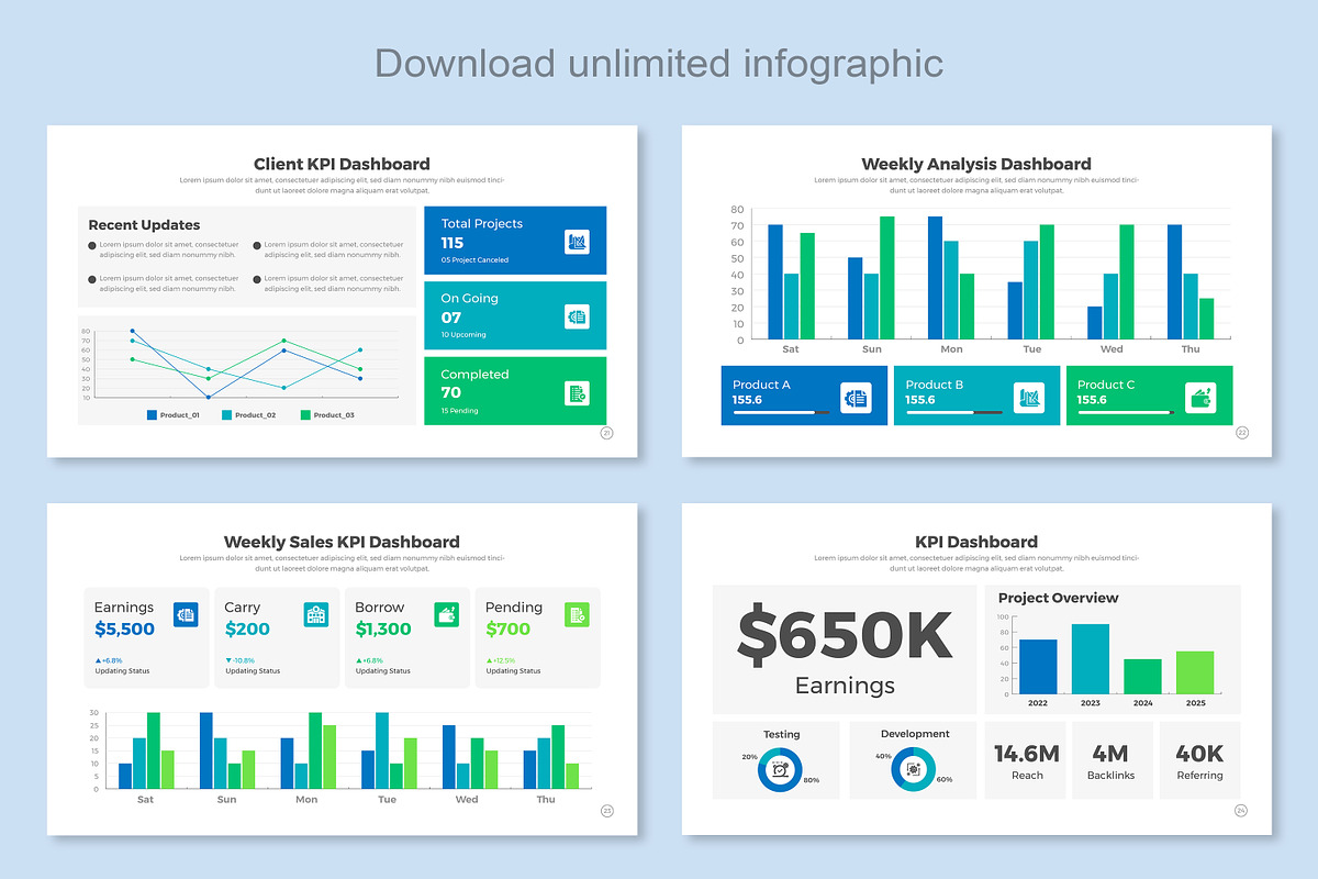 KPI Infographic Google Slide, a Templates & Theme by Mighty-Slide (Photo 7 of 7)